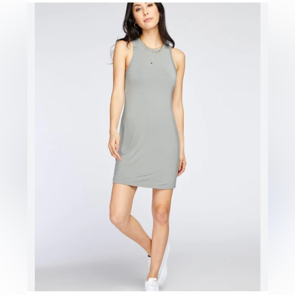 NWT Gentle Fawn Kaylee High Neck Tank Mini Dress Gunmetal Gray XS